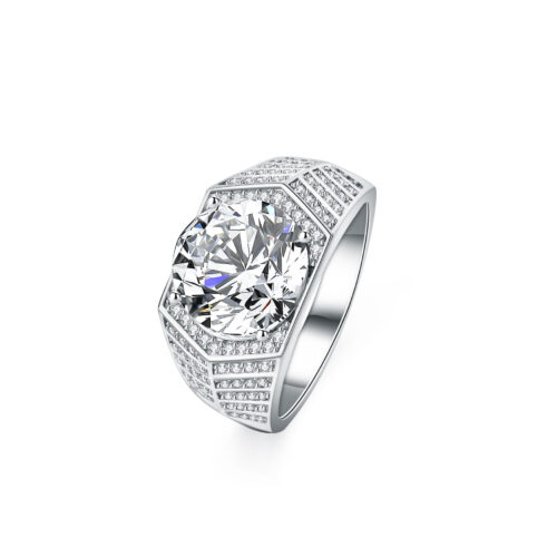Nhẫn Bạc Nam Đính Đá Zircon Cao Cấp S925 – Thời Thượng & Đẳng Cấp NHB131 BTJZ-060-2 Vàng Hồng