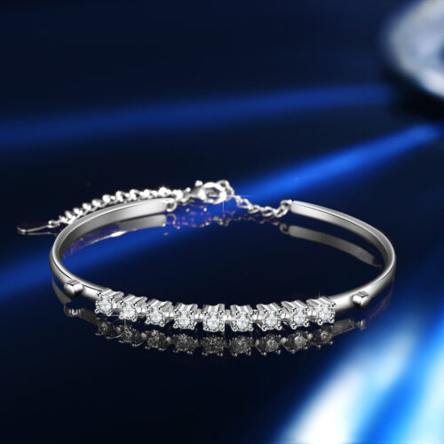 Lắc Chân Bạc Nữ Đính Kim Cương Moissanite | Sang Trọng & Quý Phái S925 VDN054 BTSH-001