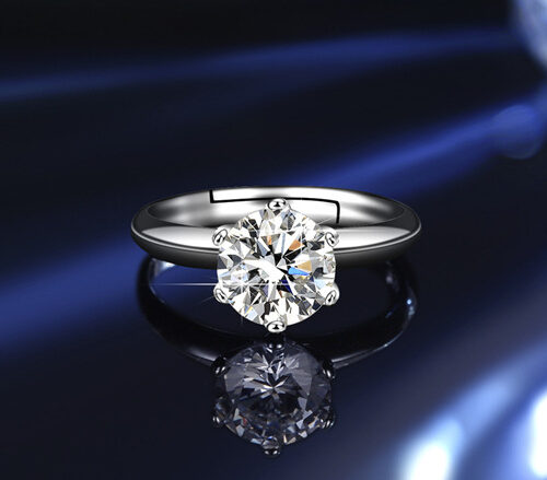 Nhẫn Kim Cương Moissanite Cao Cấp Bạc S925 – Thiết kế Solitaire 6 Chấu Tinh Tế NHN110 BTJZ-016