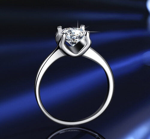 Nhẫn Bạc Nữ Đính Đá Quý Zircon S925 – Thiết Kế 4 Chấu Trái Tim Tinh Tế NHN111 BTJZ-003