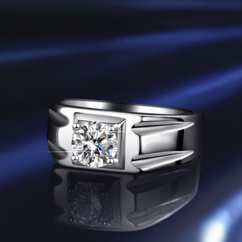 Nhẫn Bạc Nam S925 Đính Kim Cương Moissanite | Thiết Kế Mạnh Mẽ NHB142 BTJZ-019