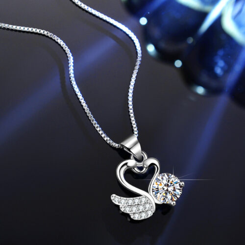 Dây Chuyền Bạc Đôi Thiên Nga Đính Đá Quý Zircon Lấp Lánh S925 DCN131 BTXL-027