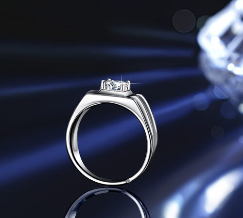 Nhẫn Bạc Nam S925 Đính Kim Cương Moissanite | Thiết Kế Mạnh Mẽ NHB142 BTJZ-019