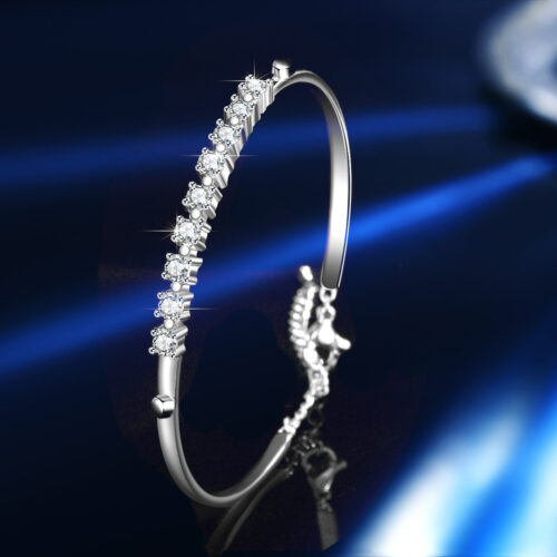 Lắc Chân Bạc Nữ Đính Kim Cương Moissanite | Sang Trọng & Quý Phái S925 VDN054 BTSH-001