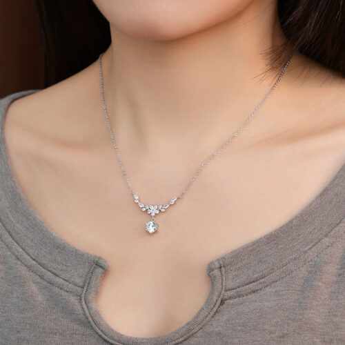 Dây Chuyền Bạc Nữ Đính Đá Quý Zircon 1 Carat S925 | Tinh Xảo & Thanh Lịch DCN128 BTXL-067