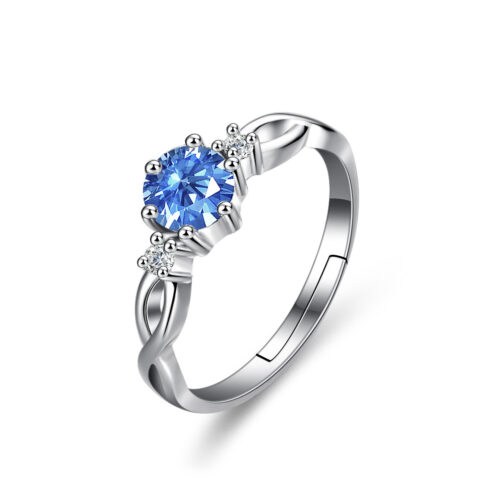 Nhẫn Bạc Nữ Đính Đá Quý Zircon Cao Cấp Sang Trọng S925 NHN103ZN4 BTJZ-009 Tím