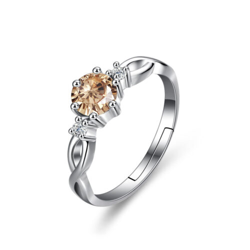 Nhẫn Bạc Nữ Đính Đá Quý Zircon Cao Cấp Sang Trọng S925 NHN103ZN4 BTJZ-009 Tím