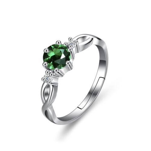 Nhẫn Bạc Nữ Đính Đá Quý Zircon Cao Cấp Sang Trọng S925 NHN103ZN4 BTJZ-009 Tím