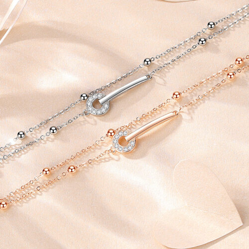 Lắc Tay Bạc S925 Đính Đá Zircon Thiết Kế Tinh Xảo – Trẻ Trung HTT044T Trắng