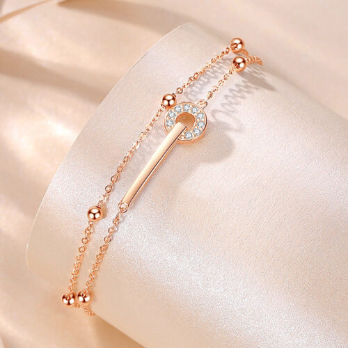 Lắc Tay Bạc S925 Đính Đá Zircon Thiết Kế Tinh Xảo – Trẻ Trung HTT044T Trắng