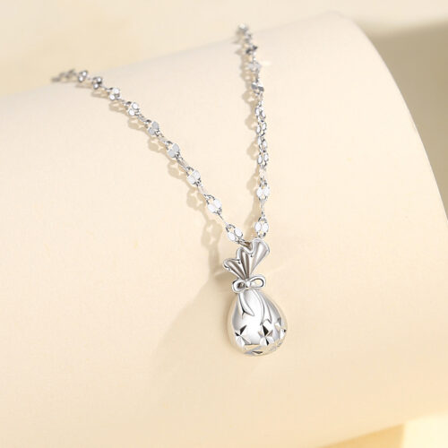 Dây Chuyền Bạc S925 Mẫu Túi Tiền Tài Lộc Và May Mắn Phong Cách Trẻ Trung HTT036