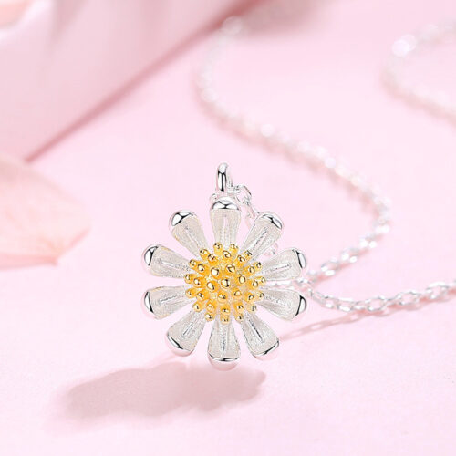 Dây Chuyền Bạc S925 Mẫu Hoa Cúc Họa Mi Trẻ Trung Xinh Xắn HTT038