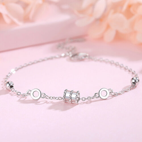 Lắc Tay Bạc S925 Charm Bánh Xe May Mắn – Thiết Kế Thanh Lịch HTT050VH Vàng Hồng