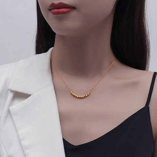 Dây Chuyền Bạc Nữ S925 Khối Lập Phương Minimalist Sang Trọng Quý Phái HTT049V Vàng
