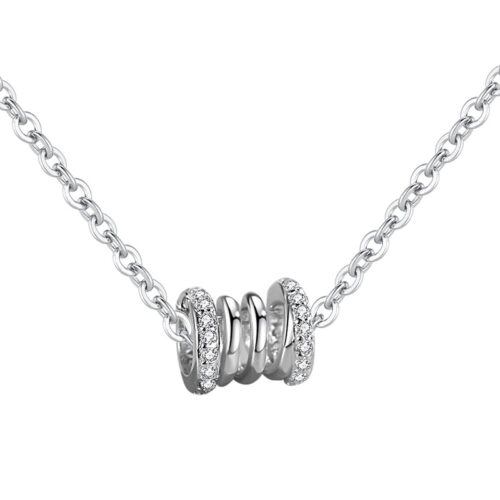 Dây Chuyền Bạc S925 Mẫu Lò Xo Đính Đá Zircon – Thiết Kế Tinh Tế HTT046VH Vàng Hồng