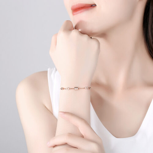 Lắc Tay Bạc S925 Charm Bánh Xe May Mắn – Thiết Kế Thanh Lịch HTT050VH Vàng Hồng