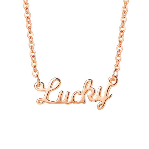 Dây Chuyền Bạc Nữ S925 Chữ Lucky May Mắn – Phong Cách Trẻ Trung Hiện Đại HTT051T Trắng