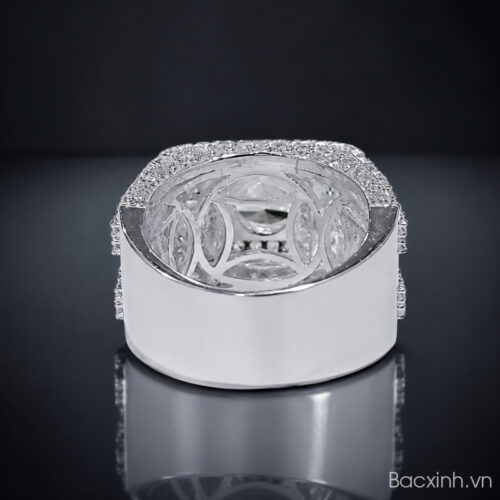 Nhẫn Bạc Nam S925 – Đính Đá Sang Trọng – Phong Cách Lịch Lãm Hiện Đại HSX006