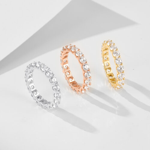 Nhẫn Bạc Nữ S925 Đính Đá Zircon Sáng Lấp Lánh HTT227T Trắng
