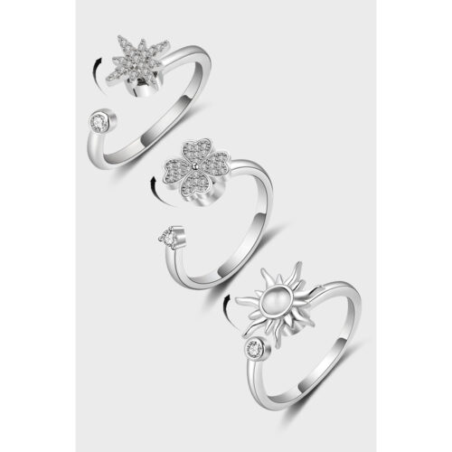 Nhẫn Bạc Nữ S925 Đính Đá Zircon Cao Cấp – Thiết Kế Hở Thông Minh HTT080AT Trắng