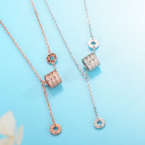 Dây Chuyền Bạc S925 Đính Đá Quý Zircon – Thiết Kế Cá Tính Trẻ Trung HTT186T Trắng