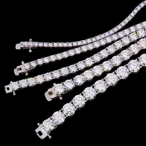 Lắc Tay Tennis Bạc S925 Đính Kim Cương Moissanite 2mm Sáng Lấp Lánh Sang Trọng Quý Phái HTT125 -HTT139