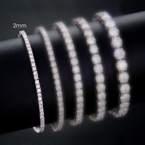 Lắc Tay Tennis Bạc S925 Đính Kim Cương Moissanite 2mm Sáng Lấp Lánh Sang Trọng Quý Phái HTT125 -HTT139