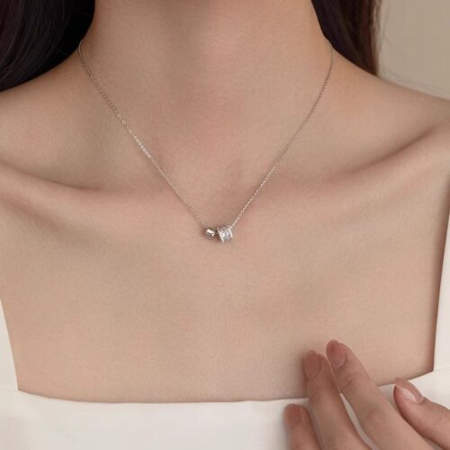 Dây Chuyền Bạc S925 Đính Đá Quý Thiết Kế Cá Tính HTT185