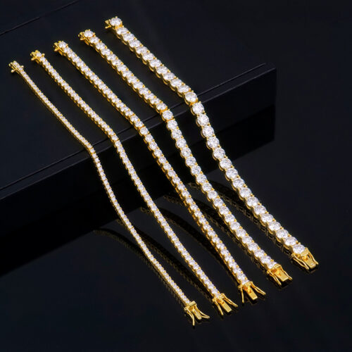 Lắc Tay Tennis Bạc S925 Đính Kim Cương Moissanite Sáng Lấp Lánh Sang Trọng Quý Phái HTT140 -HTT144