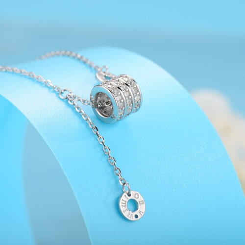 Dây Chuyền Bạc S925 Đính Đá Quý Zircon – Thiết Kế Cá Tính Trẻ Trung HTT186T Trắng