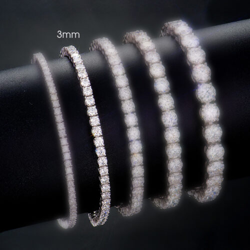 Lắc Tay Tennis Bạc S925 Đính Kim Cương Moissanite 2mm Sáng Lấp Lánh Sang Trọng Quý Phái HTT125 -HTT139