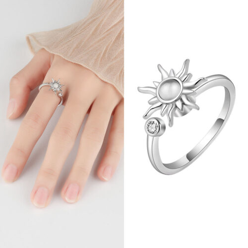 Nhẫn Bạc Nữ S925 Đính Đá Zircon Cao Cấp – Thiết Kế Hở Thông Minh HTT080AT Trắng