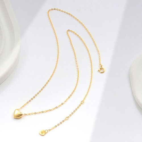 Dây Chuyền Bạc Nữ S925 Mặt Trái Tim Tối Giản – Trẻ Trung Hiện Đại HTT112T Trắng