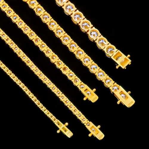 Lắc Tay Tennis Bạc S925 Đính Kim Cương Moissanite Sáng Lấp Lánh Sang Trọng Quý Phái HTT140 -HTT144