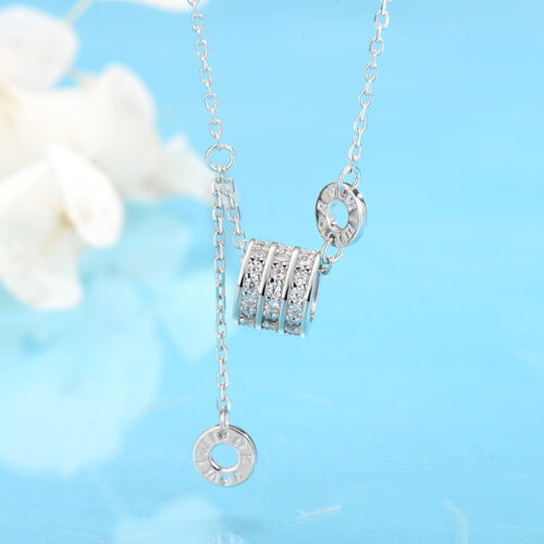 Dây Chuyền Bạc S925 Đính Đá Quý Zircon – Thiết Kế Cá Tính Trẻ Trung HTT186T Trắng