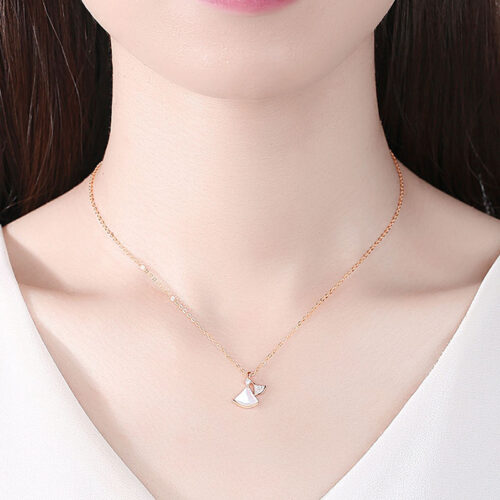 Dây Chuyền Bạc Nữ S925 Quạt Xòe Sang Trọng – Phong Cách Hiện Đại HTT062T Trắng