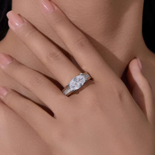 Nhẫn Bạc Nữ S925 Cao Cấp Đính Đá Quý Zircon 5 Carat Sáng Lấp Lánh HTT218T Trắng