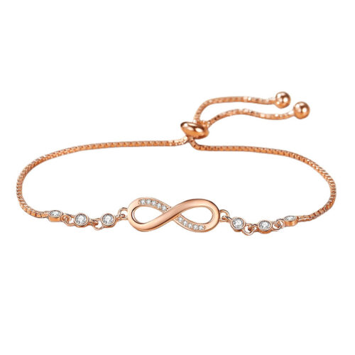 Vòng Tay Bạc Nữ S925 Thiết Kế Vô Cực Đính Đá Zircon Cao Cấp Sang Trọng HTT064T Trắng