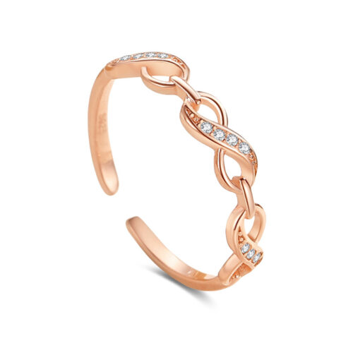 Nhẫn Bạc Nữ S925 Mẫu Vô Cực Đính Đá Zircon Thiết Kế Trẻ Trung Hiện Đại HTT056T Trắng