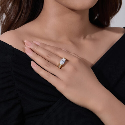 Nhẫn Bạc Nữ S925 Cao Cấp Đính Đá Quý Zircon 5 Carat Sáng Lấp Lánh HTT218T Trắng