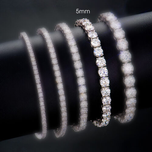 Lắc Tay Tennis Bạc S925 Đính Kim Cương Moissanite 2mm Sáng Lấp Lánh Sang Trọng Quý Phái HTT125 -HTT139