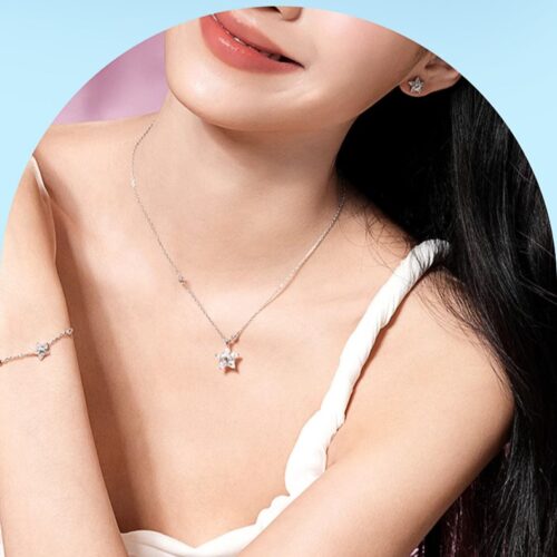 Dây Chuyền Bạc S925 Ngôi Sao Đính Đá – Thiết Kế Tinh Tế Trẻ Trung HTT182T Trắng