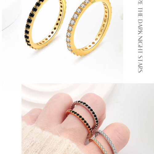 Nhẫn Bạc Nữ S925 Đính Đá Sang Trọng Tinh Tế HTT067L1V Vàng Đính Đá Trắng