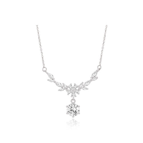 Dây Chuyền Bạc S925 Nữ Đính Kim Cương Moissanite 1 Carat Tinh Xảo HTT189