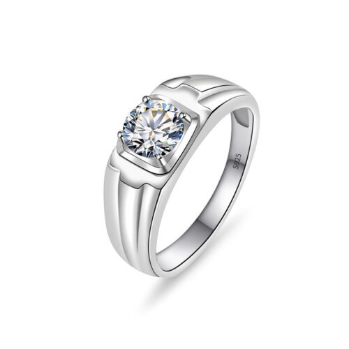 Nhẫn Nam Bạc Đính Kim Cương Moissanite 2 Carat S925 Sang Trọng – Phong Cách Hiện Đại HTT178-11J126