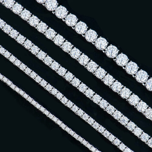 Dây Chuyền Tennis Bạc S925 Đính Kim Cương Moissanite 3mm Sáng Lấp Lánh Sang Trọng Quý Phái HTT163 – HTT177