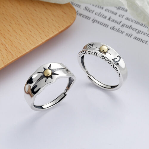 Nhẫn Bạc Nữ S925 Thiết Kế Mặt Trời Cá Tính HTT356B