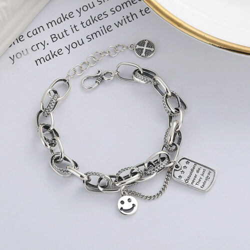 Lắc Tay Bạc S925 Cao Cấp – Charm Bạc Cá Tính HTT363