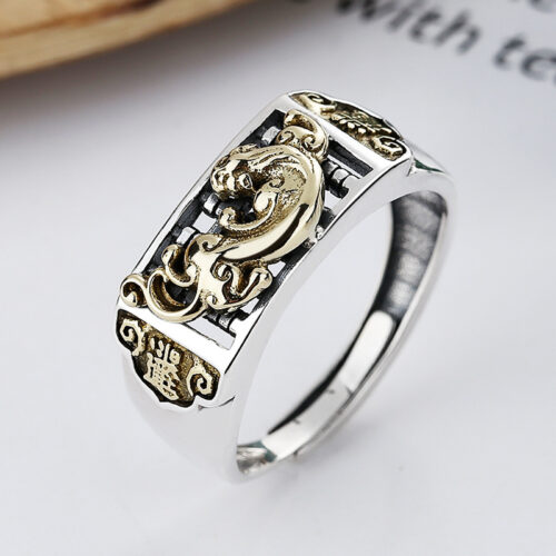 Nhẫn Bạc S925 Khắc Tỳ Hưu Sang Trọng HTT376