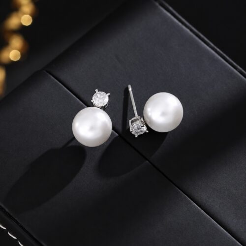 Bông Tai Ngọc Trai Bạc S925 Đính Đá HTT384